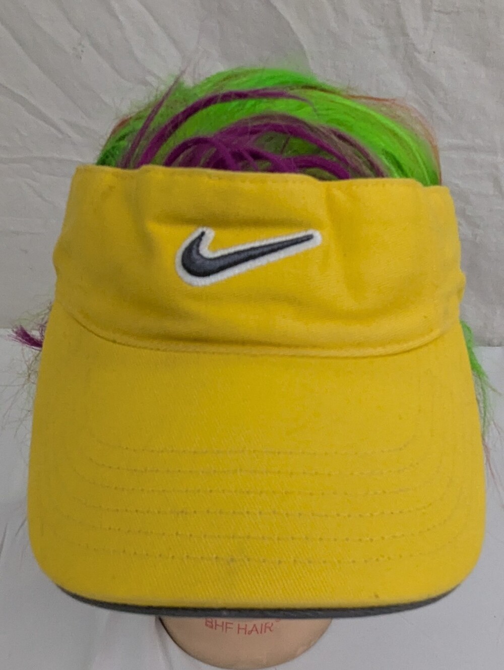 Nike Yellow Swoosh Visor Just Do It On Vecro Adjustable Strap